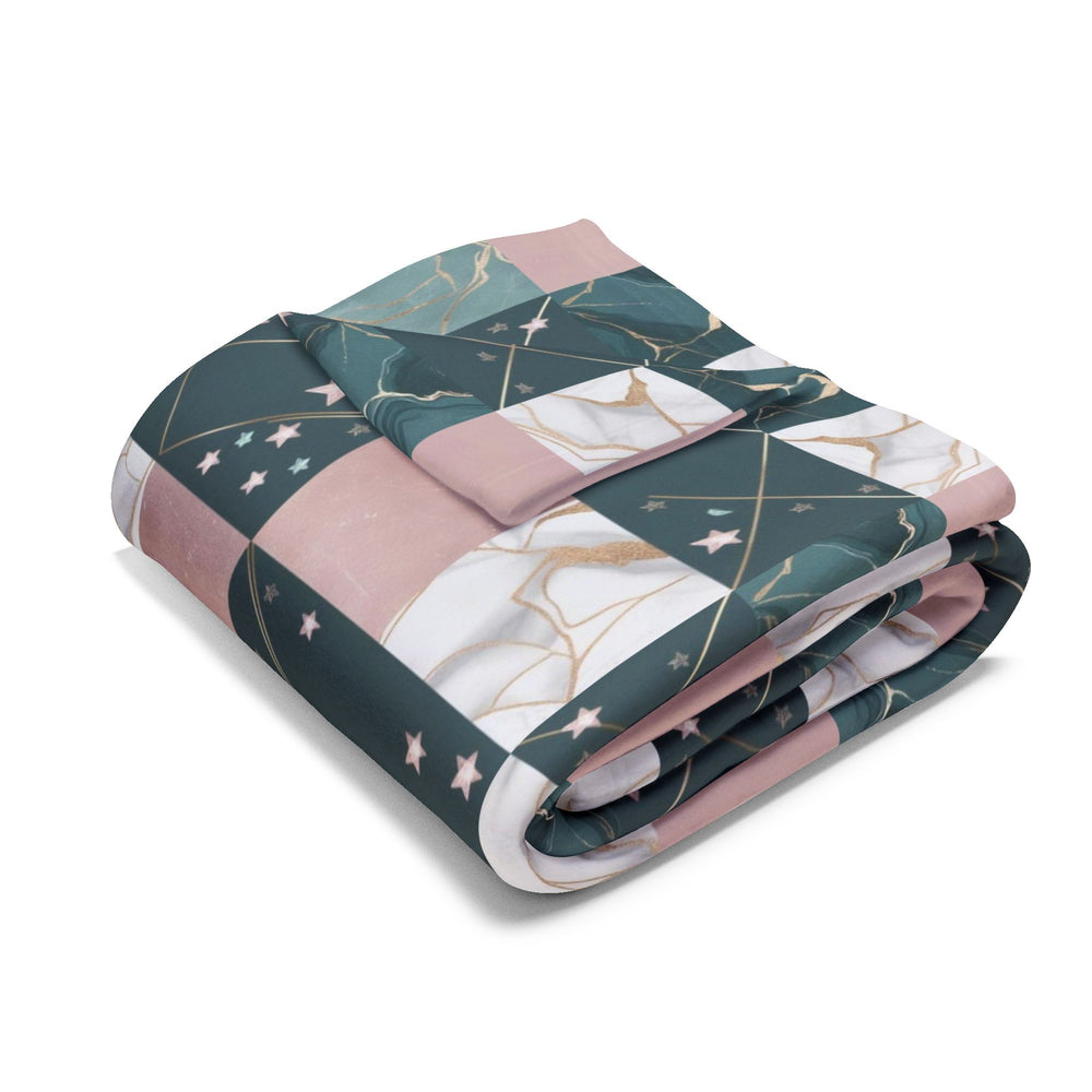 Cozy Arctic Fleece Blanket with Unique Patchwork Design, Soft Throw, Home Decor, Gift for Winter, Cozy Night In, Birthday Present