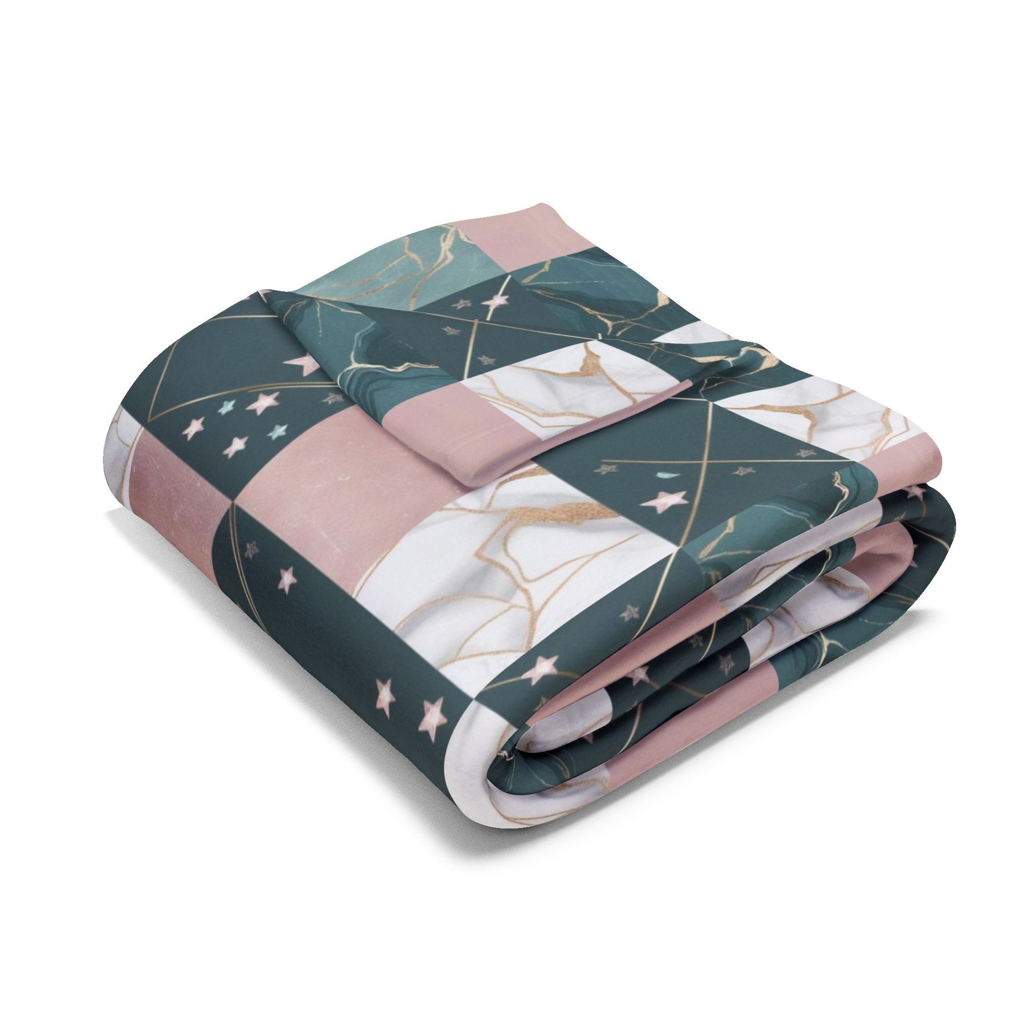 Cozy Arctic Fleece Blanket with Unique Patchwork Design, Soft Throw, Home Decor, Gift for Winter, Cozy Night In, Birthday Present