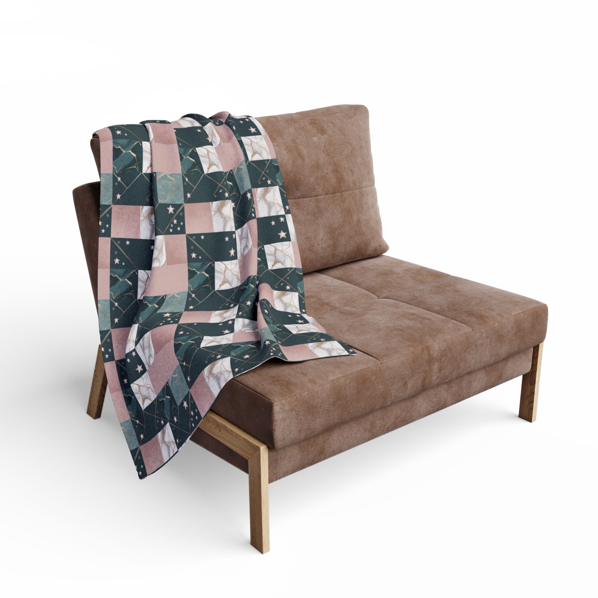 Cozy Arctic Fleece Blanket with Unique Patchwork Design, Soft Throw, Home Decor, Gift for Winter, Cozy Night In, Birthday Present