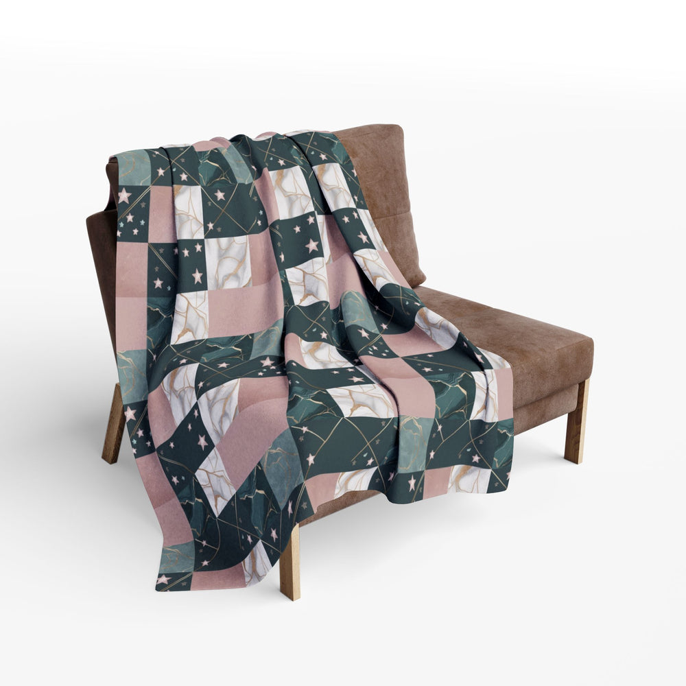 Cozy Arctic Fleece Blanket with Unique Patchwork Design, Soft Throw, Home Decor, Gift for Winter, Cozy Night In, Birthday Present
