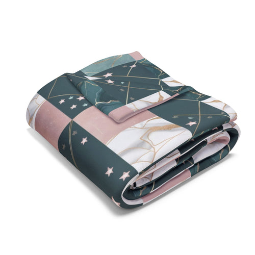Cozy Arctic Fleece Blanket with Unique Patchwork Design, Soft Throw, Home Decor, Gift for Winter, Cozy Night In, Birthday Present